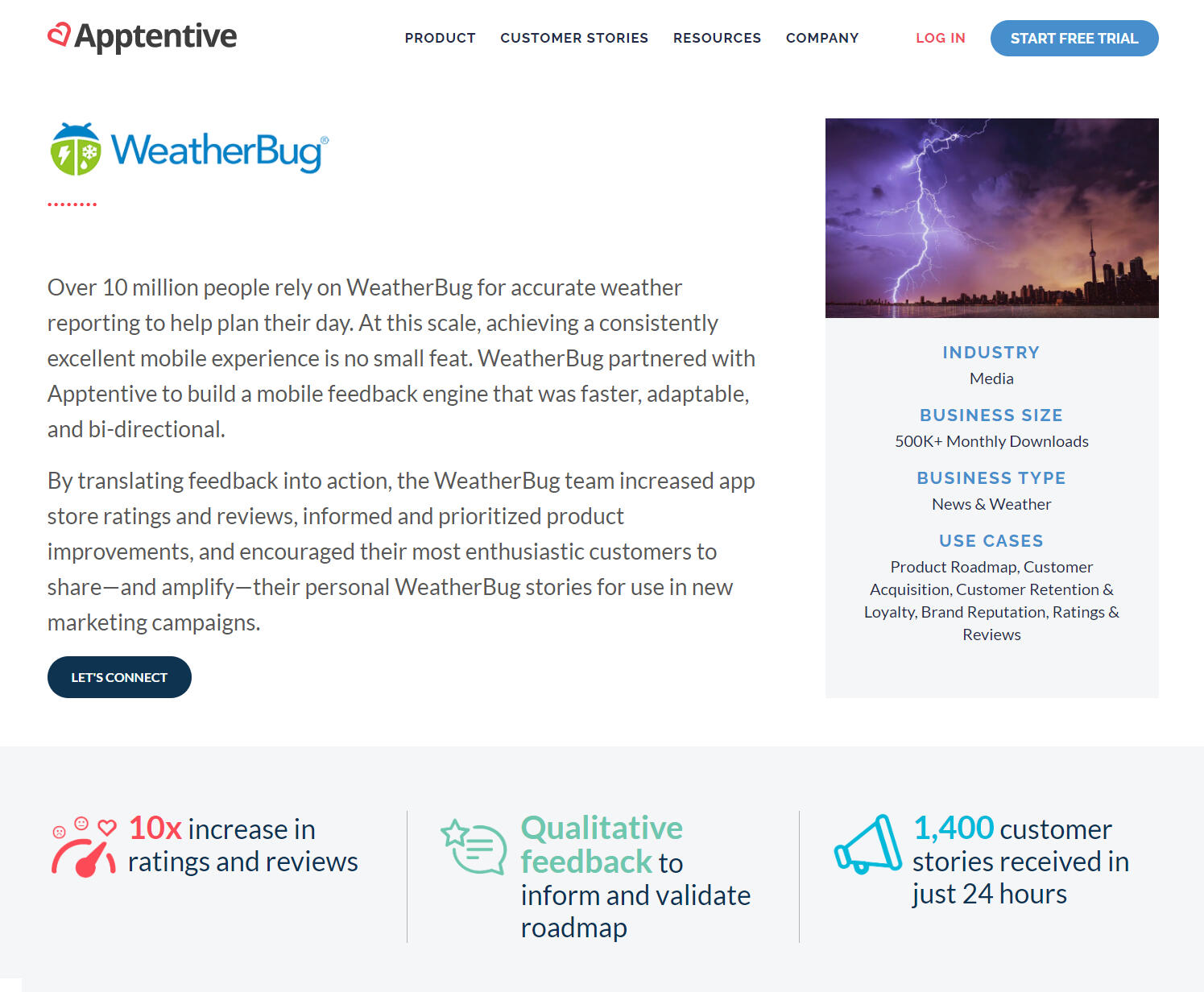 WeatherBug Success Story WeatherBug used Apptentive to prioritize their product roadmap and become more responsive to customer needs.